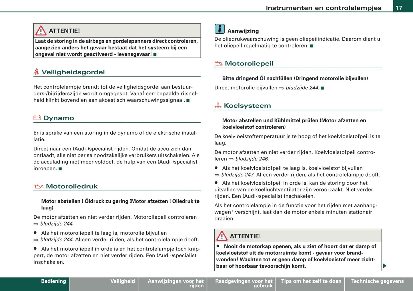 2009 Audi Q5 Owner's Manual | Dutch