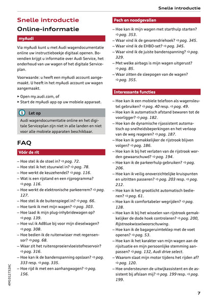 2020-2021 Audi Q7 Owner's Manual | Dutch