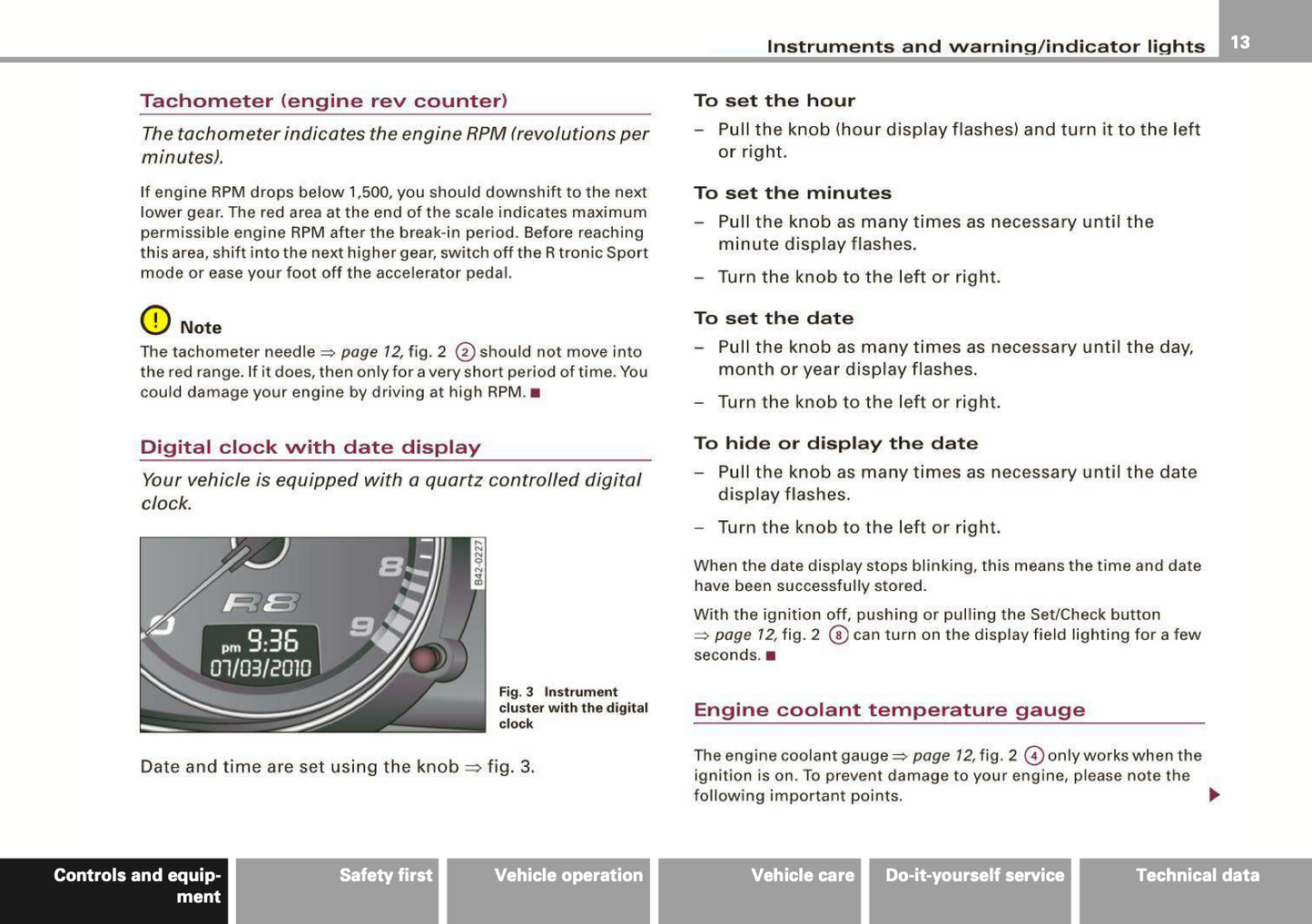 2009 Audi R8 Owner's Manual | English