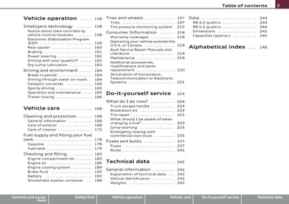 2010 Audi R8 Owner's Manual | English US