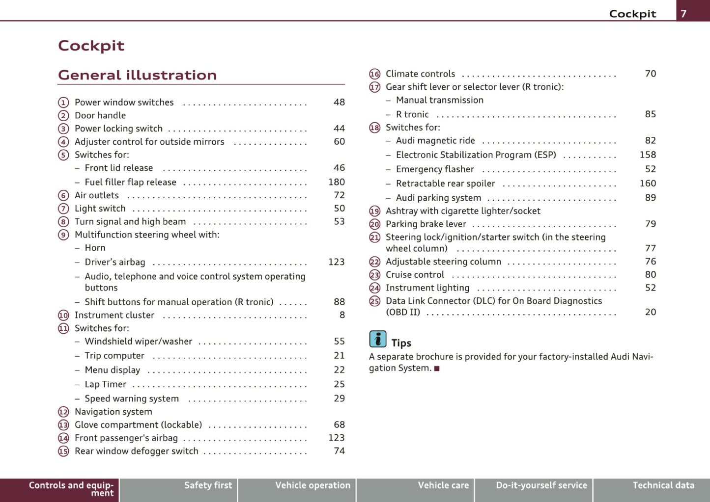 2010 Audi R8 Owner's Manual | English US