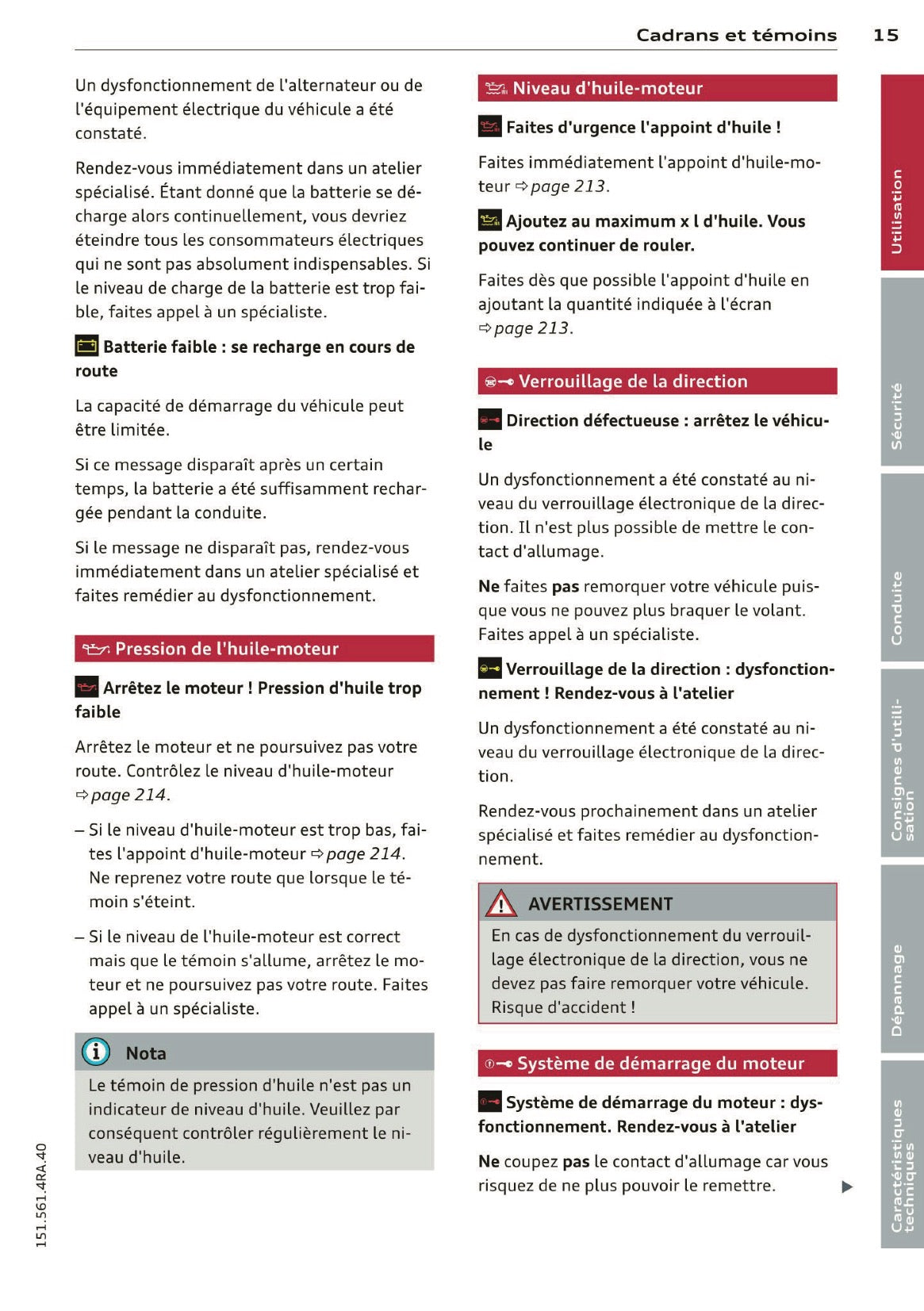 2014 Audi RS 6 Avant Owner's Manual | French