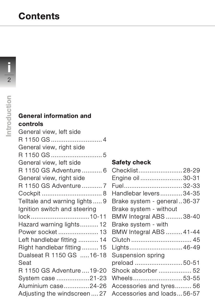 2003 BMW R 1150 GS Owner's Manual | English