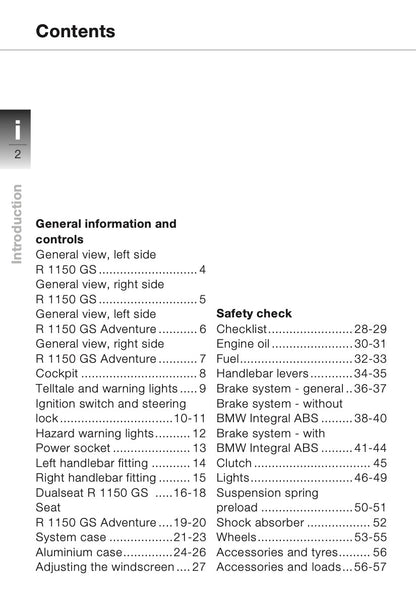 2003 BMW R 1150 GS Owner's Manual | English