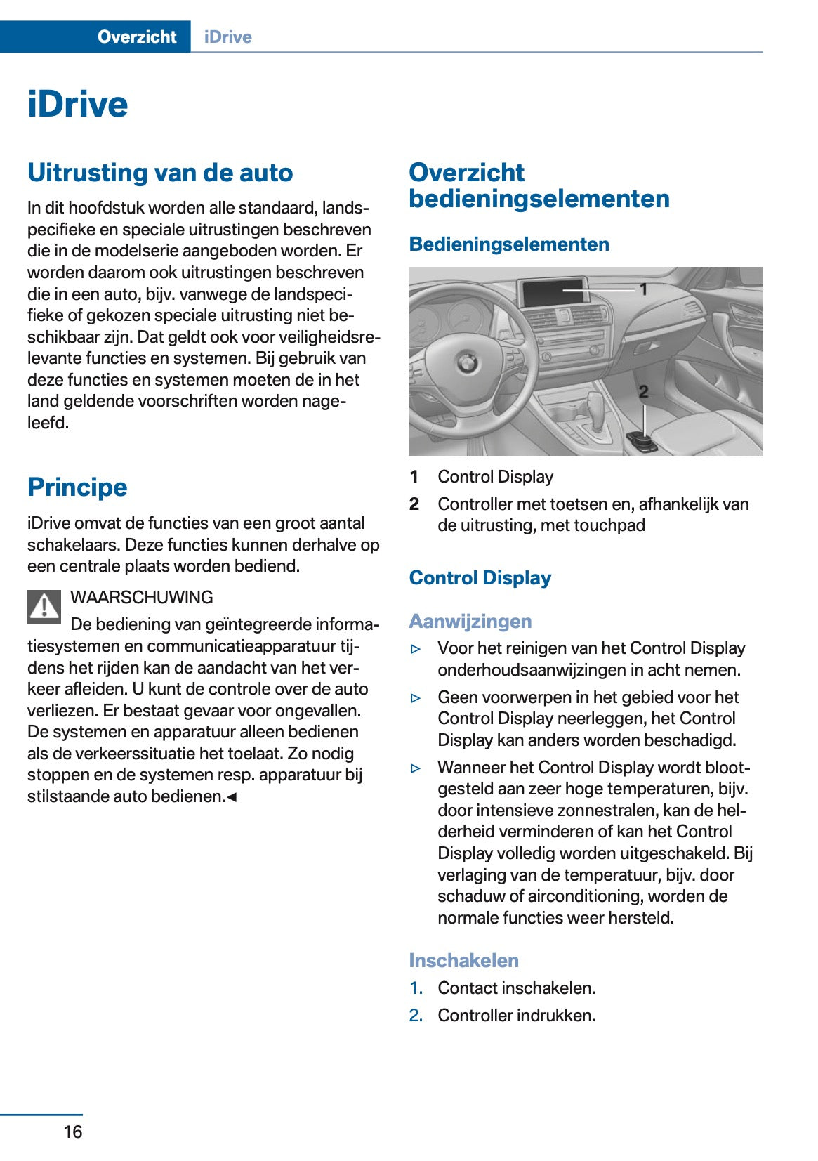 2016 BMW 1 Series Owner's Manual | Dutch