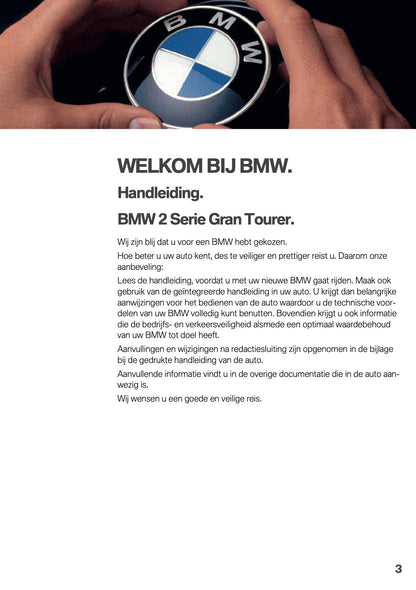 2019 BMW 2 Series Gran Tourer Owner's Manual | Dutch