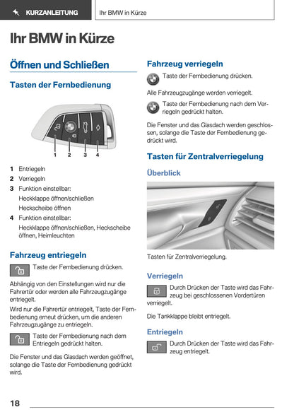 2018 BMW 5 Series Touring Bedienungsanleitung | Deutsch