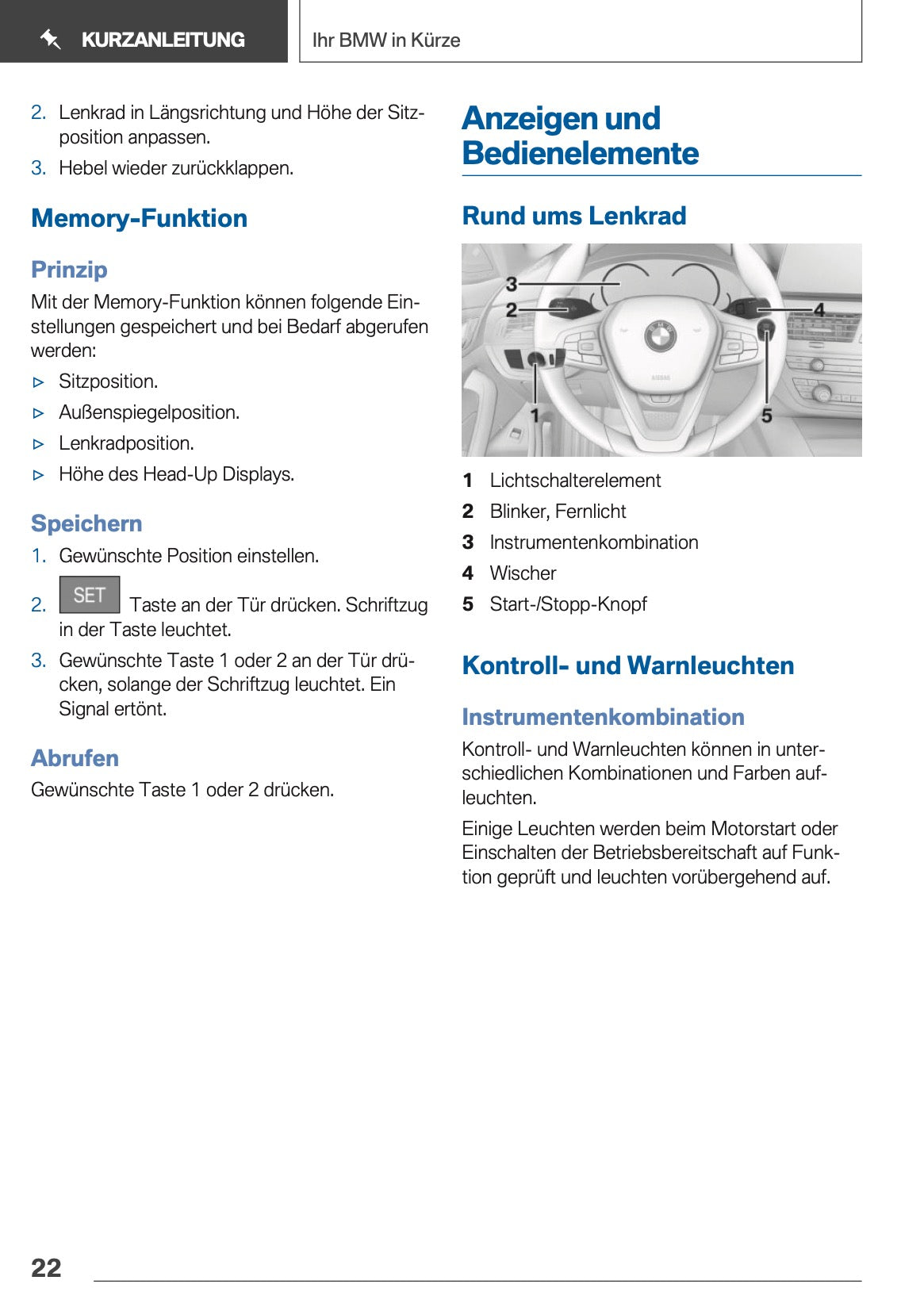 2018 BMW 5 Series Touring Bedienungsanleitung | Deutsch