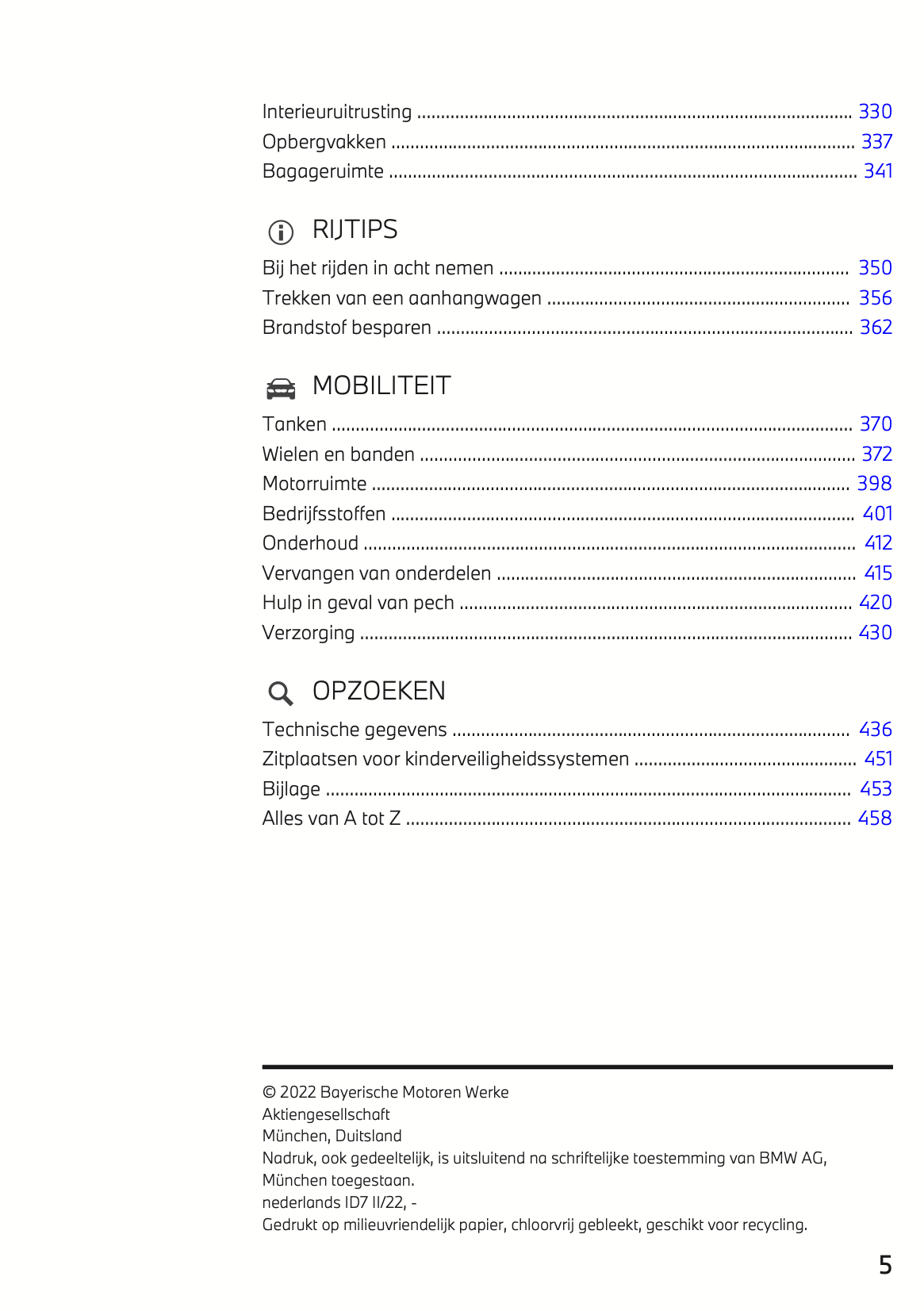 2022 BMW 3 Series Touring Owner's Manual | Dutch