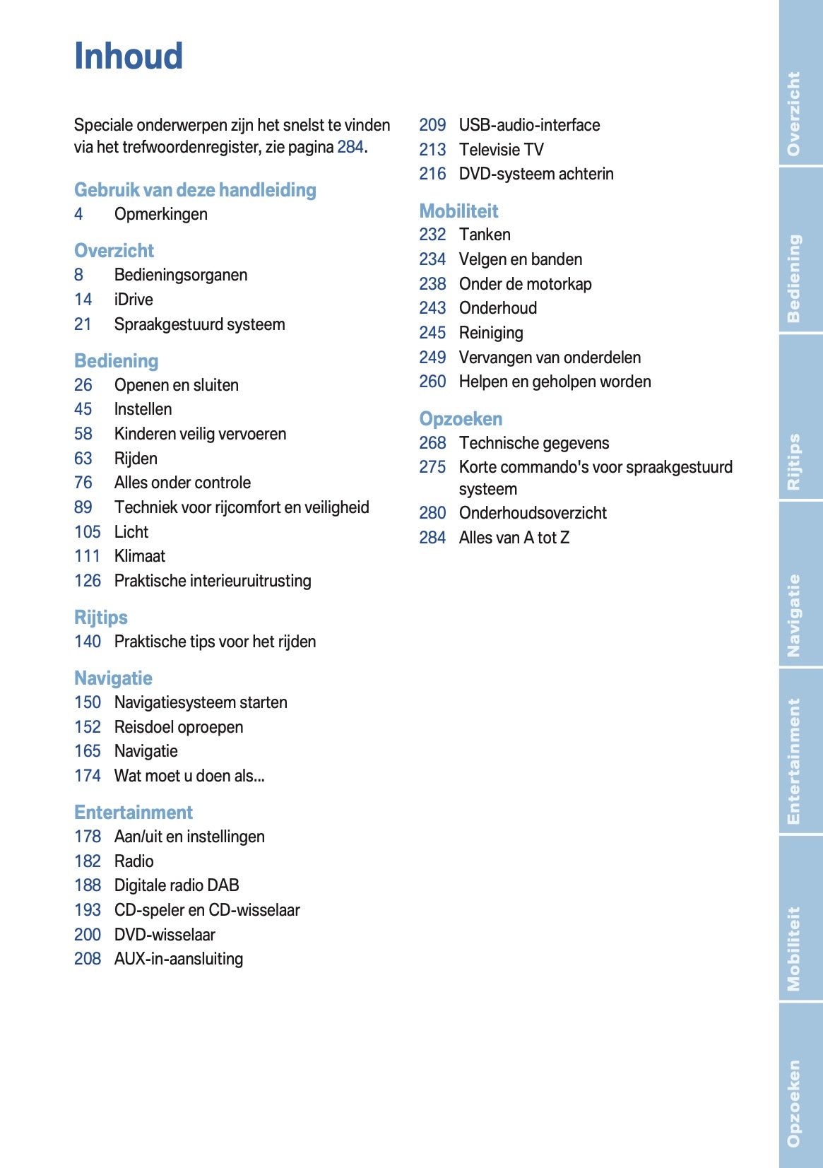 2009-2010 BMW X5 Owner's Manual | Dutch