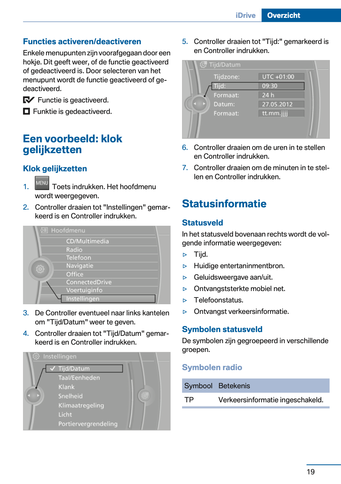 2012-2013 BMW Z4 Owner's Manual | Dutch