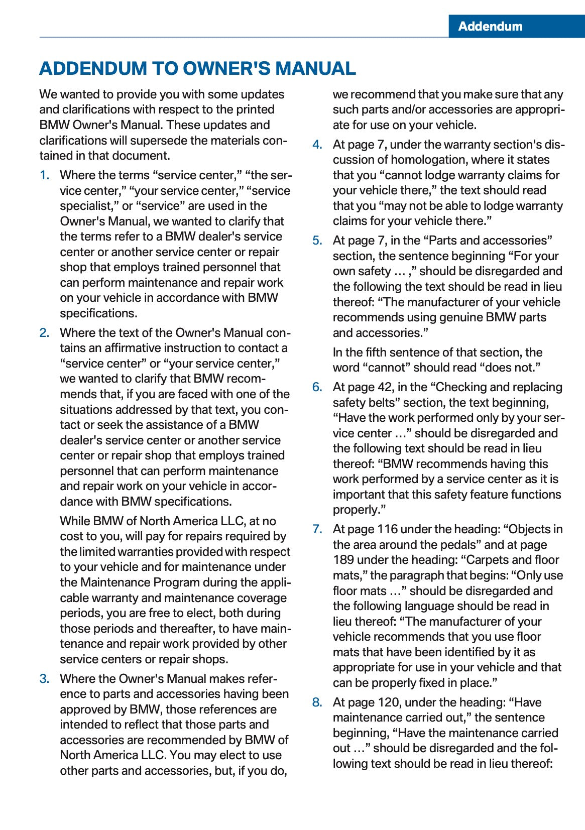 2016 BMW Z4 Owner's Manual | English US