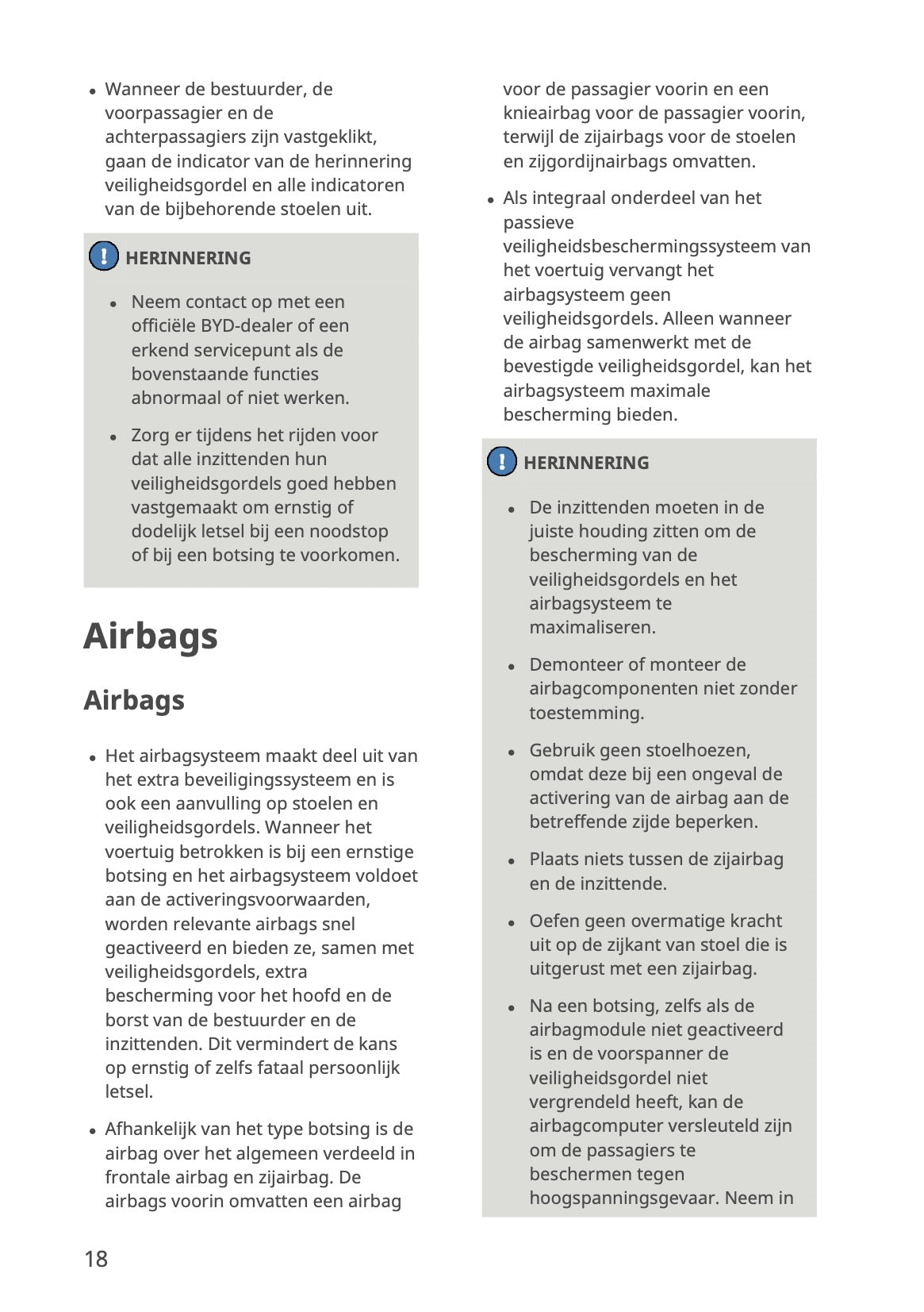 2023-2026 BYD Seal U EV Owner's Manual | Dutch
