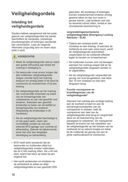 2024-2026 BYD SEAL U DM-i Owner's Manual | Dutch