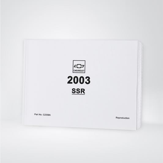 2003 Chevrolet SSR Bedienungsanleitung | Englisch