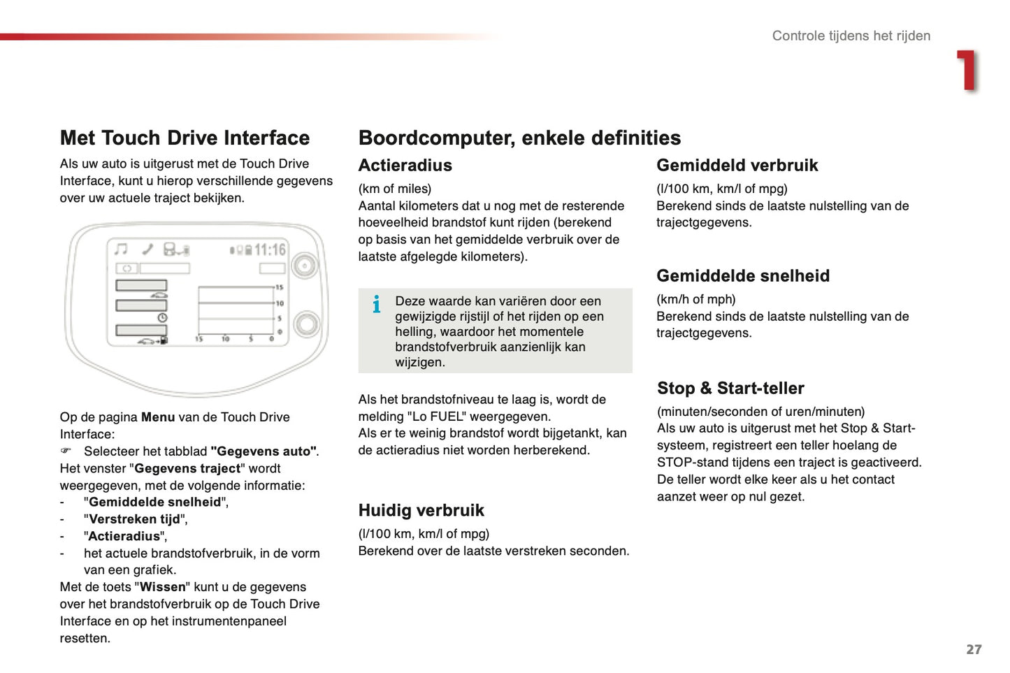 2015-2016 Citroën C1 Owner's Manual | Dutch