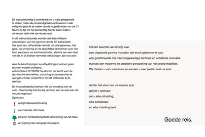 2015-2016 Citroën C1 Owner's Manual | Dutch