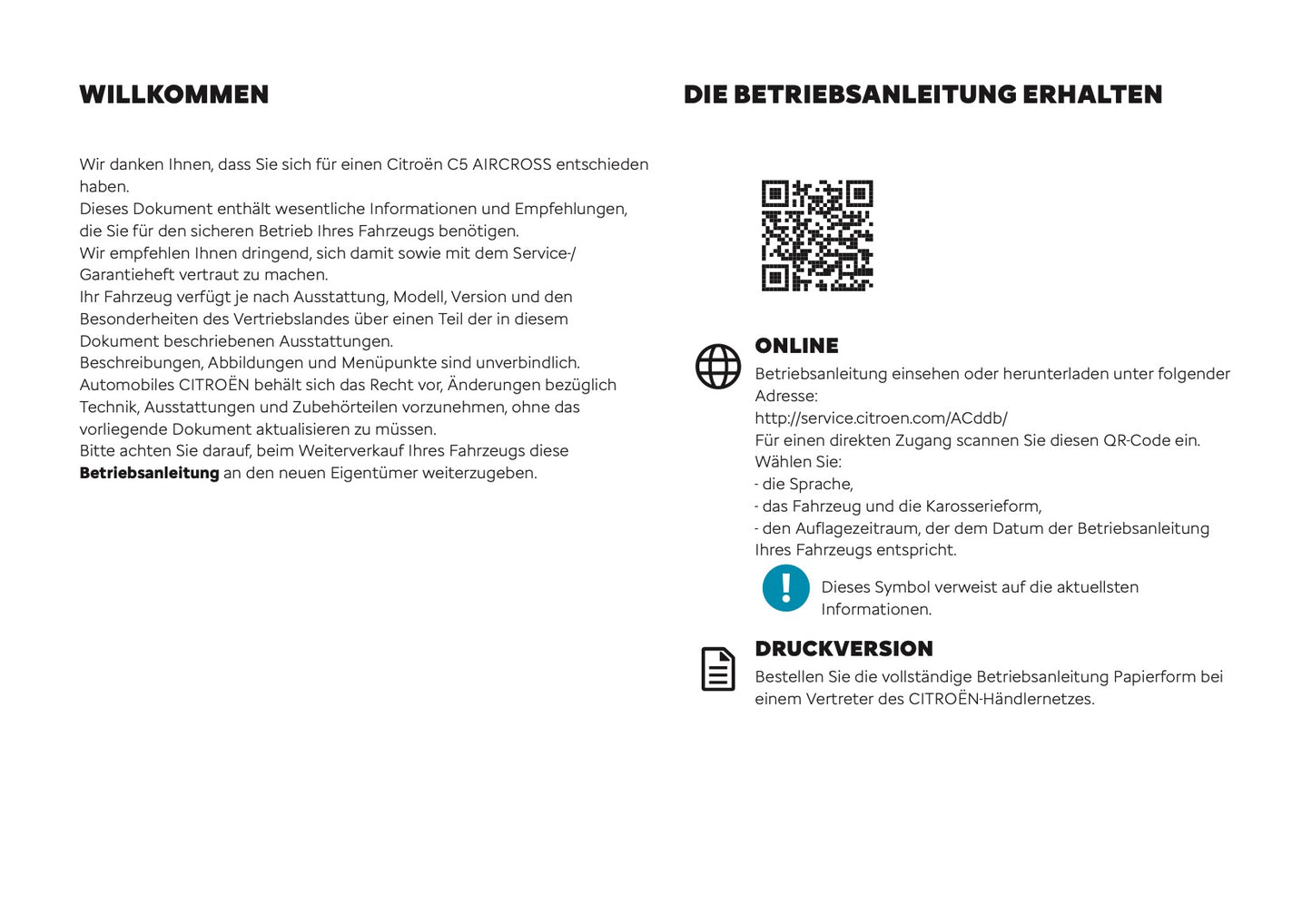 2025 Citroën C5 Aircross Bedienungsanleitung | Deutsch