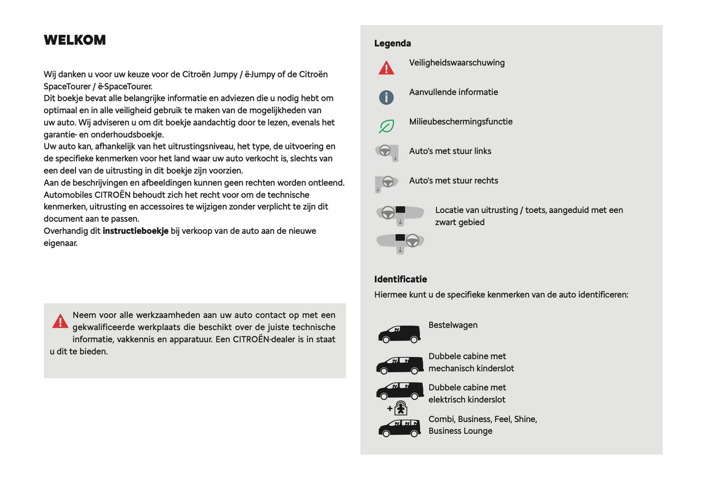 2024 Citroën Jumpy/Dispatch/SpaceTourer Owner's Manual | Dutch