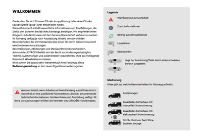 2024-2025 Citroën Jumpy/Dispatch/SpaceTourer Owner's Manual | German