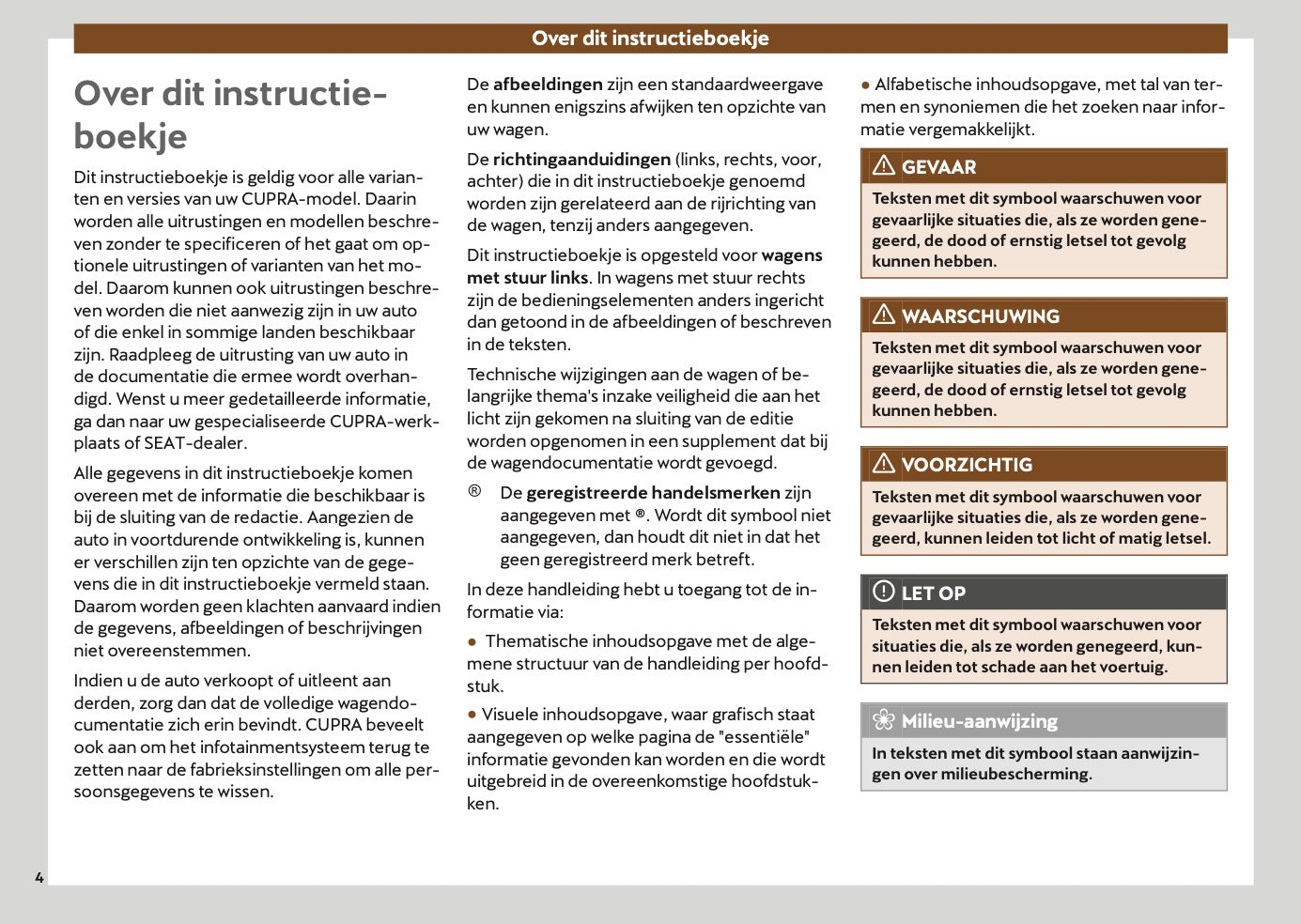 2025-2026 Cupra Terramar Owner's Manual | Dutch