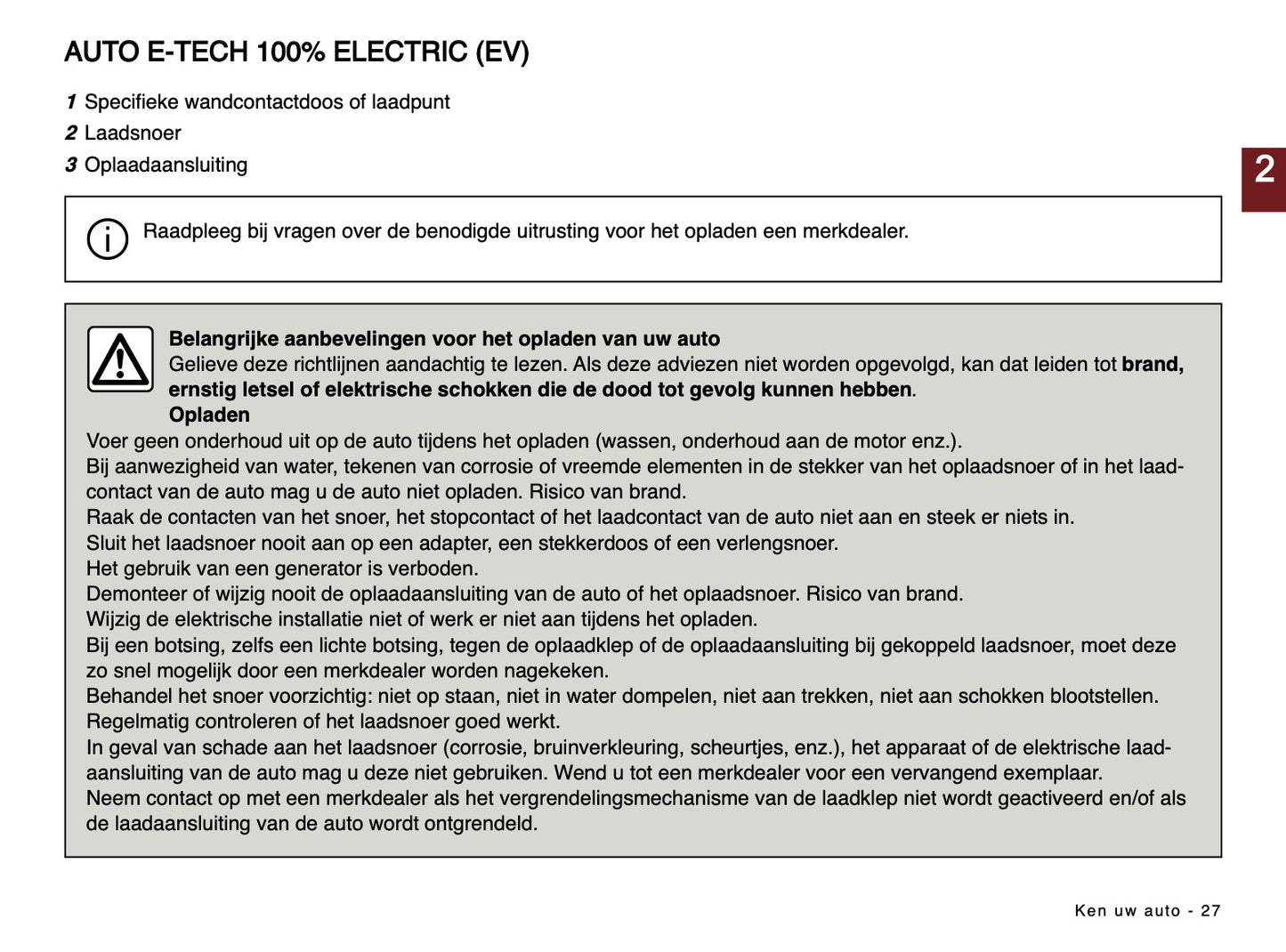 2024-2025 Dacia Spring Electric Owner's Manual | Dutch