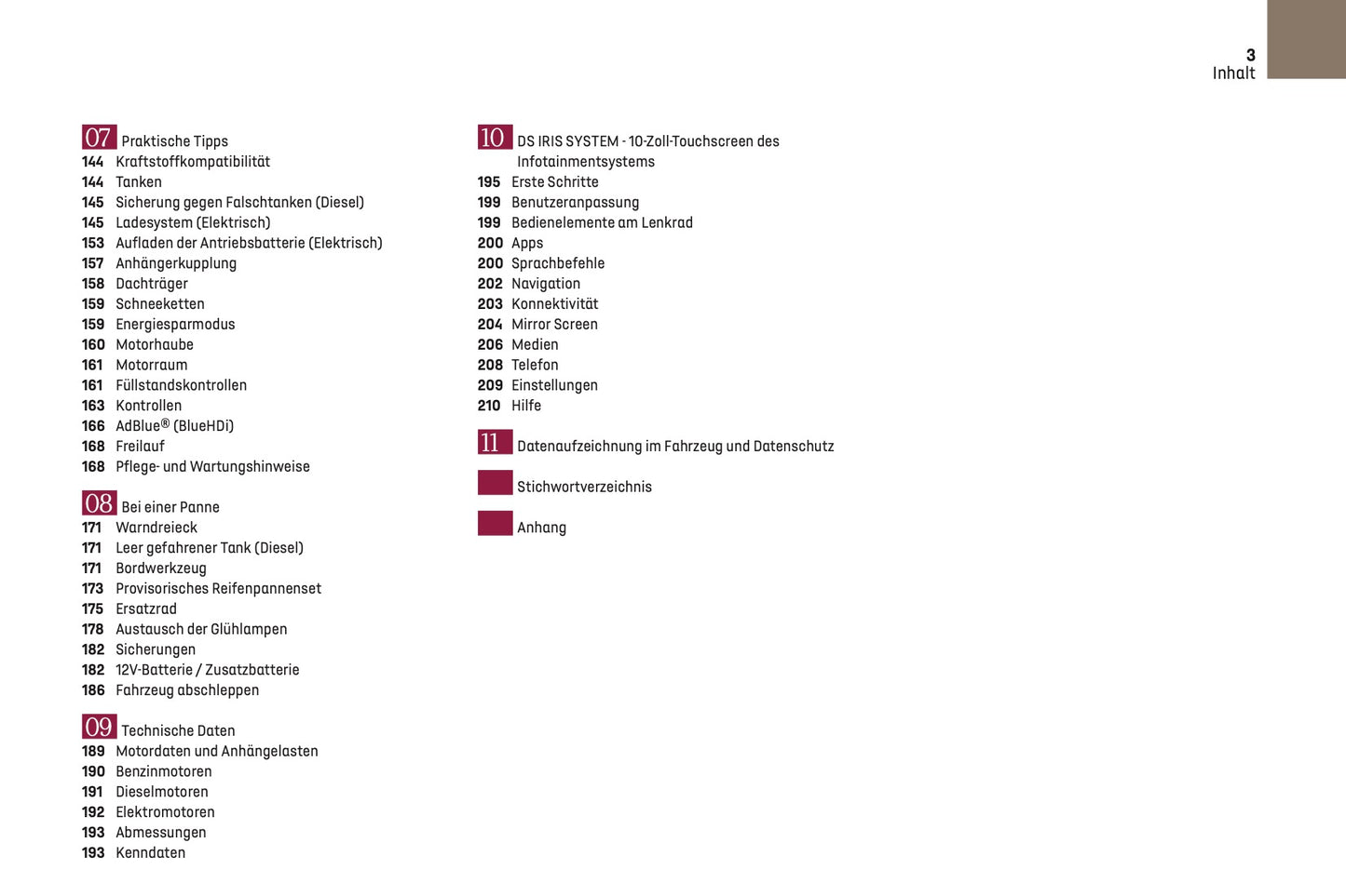 2024-2025 DS Automobiles DS 3 Bedienungsanleitung | Deutsch