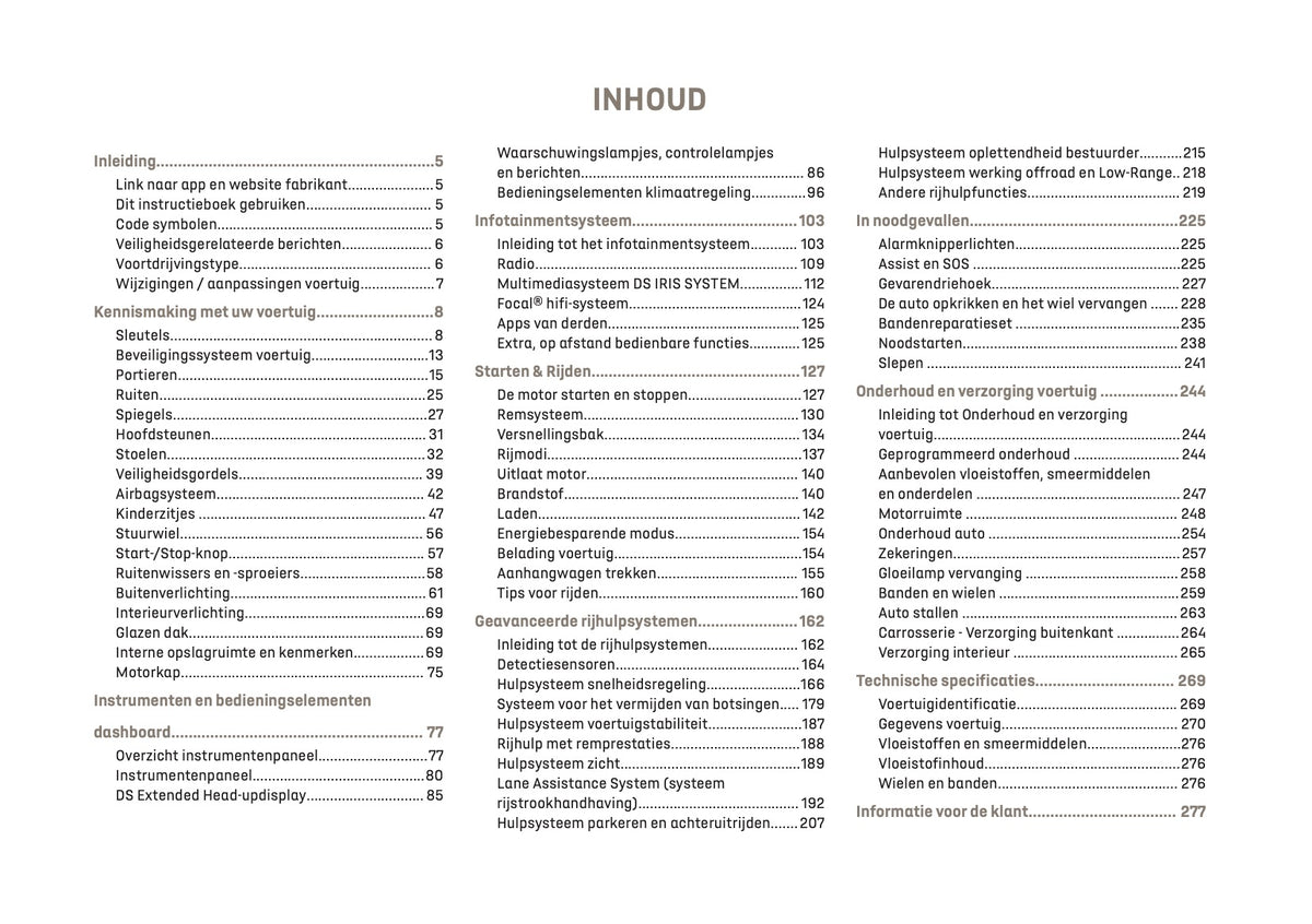 2026 DS Automobiles N7 Owner's Manual | Dutch