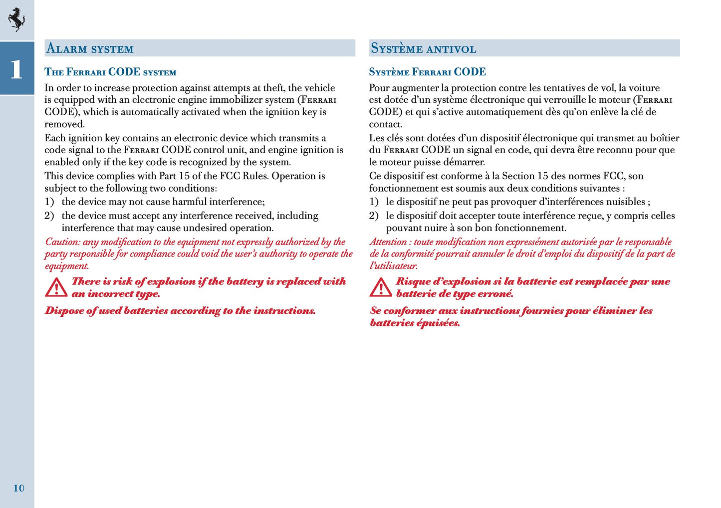 2005 Ferrari 612 Scaglietti Owner's Manual | English US