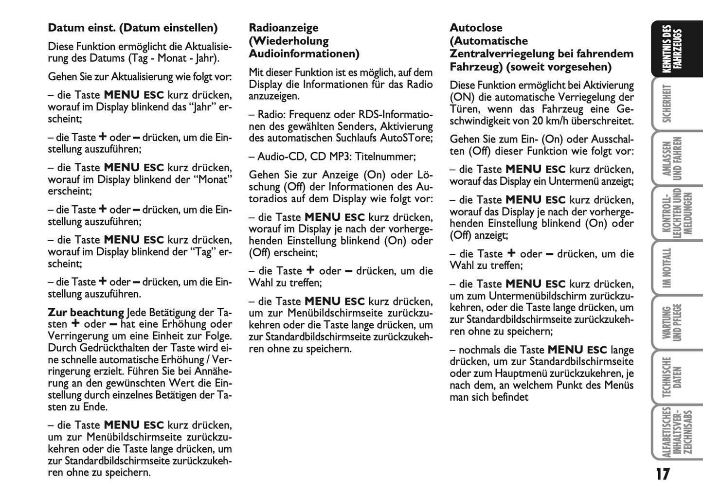 2007-2008 Fiat 500 Bedienungsanleitung | Deutsch