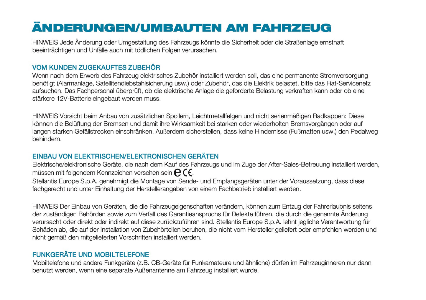 2025 Fiat 500e Bedienungsanleitung | Deutsch