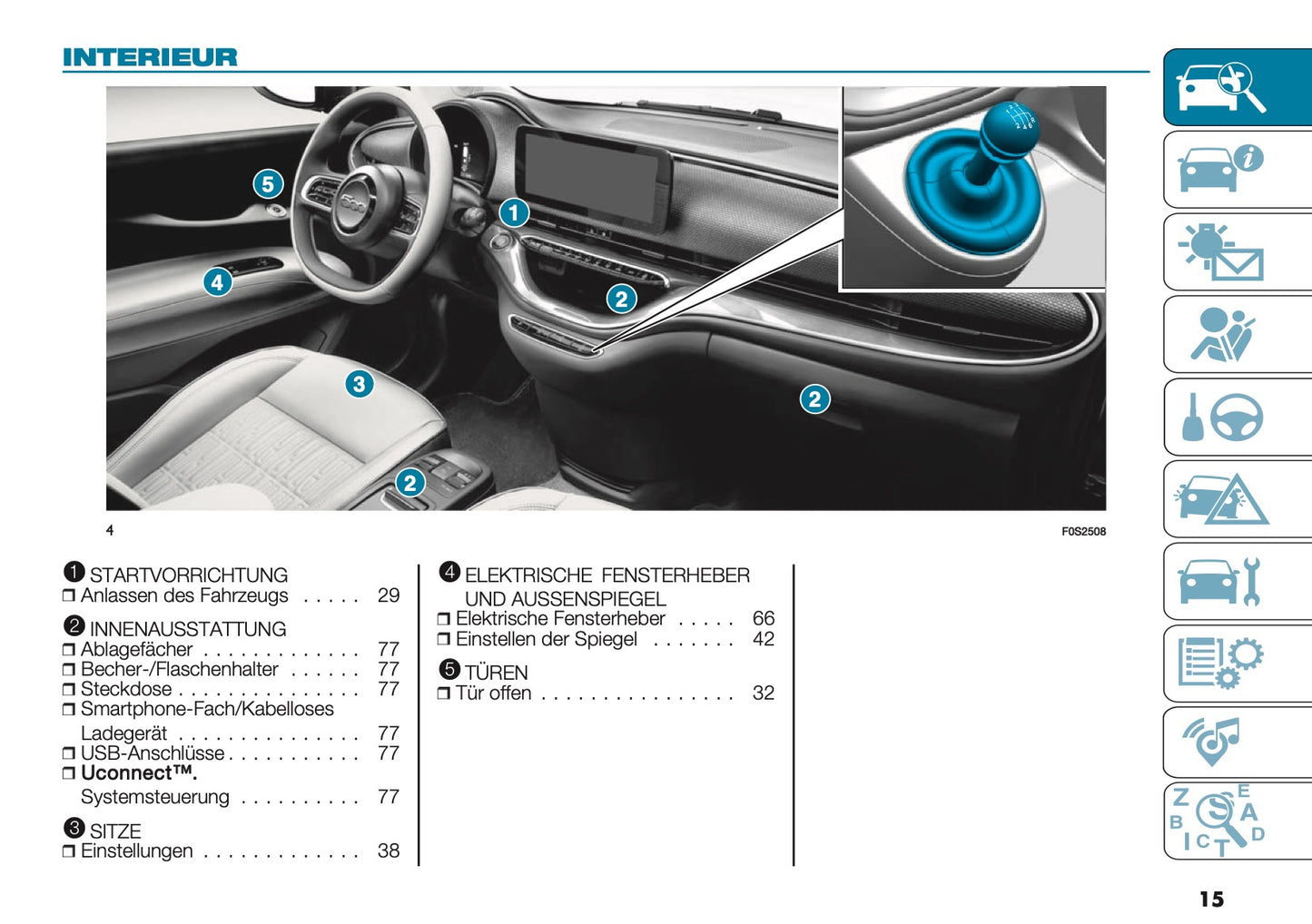 2026 Fiat 500 Bedienungsanleitung | Deutsch