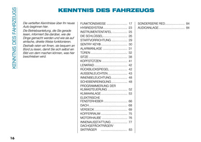 2026 Fiat 500 Bedienungsanleitung | Deutsch