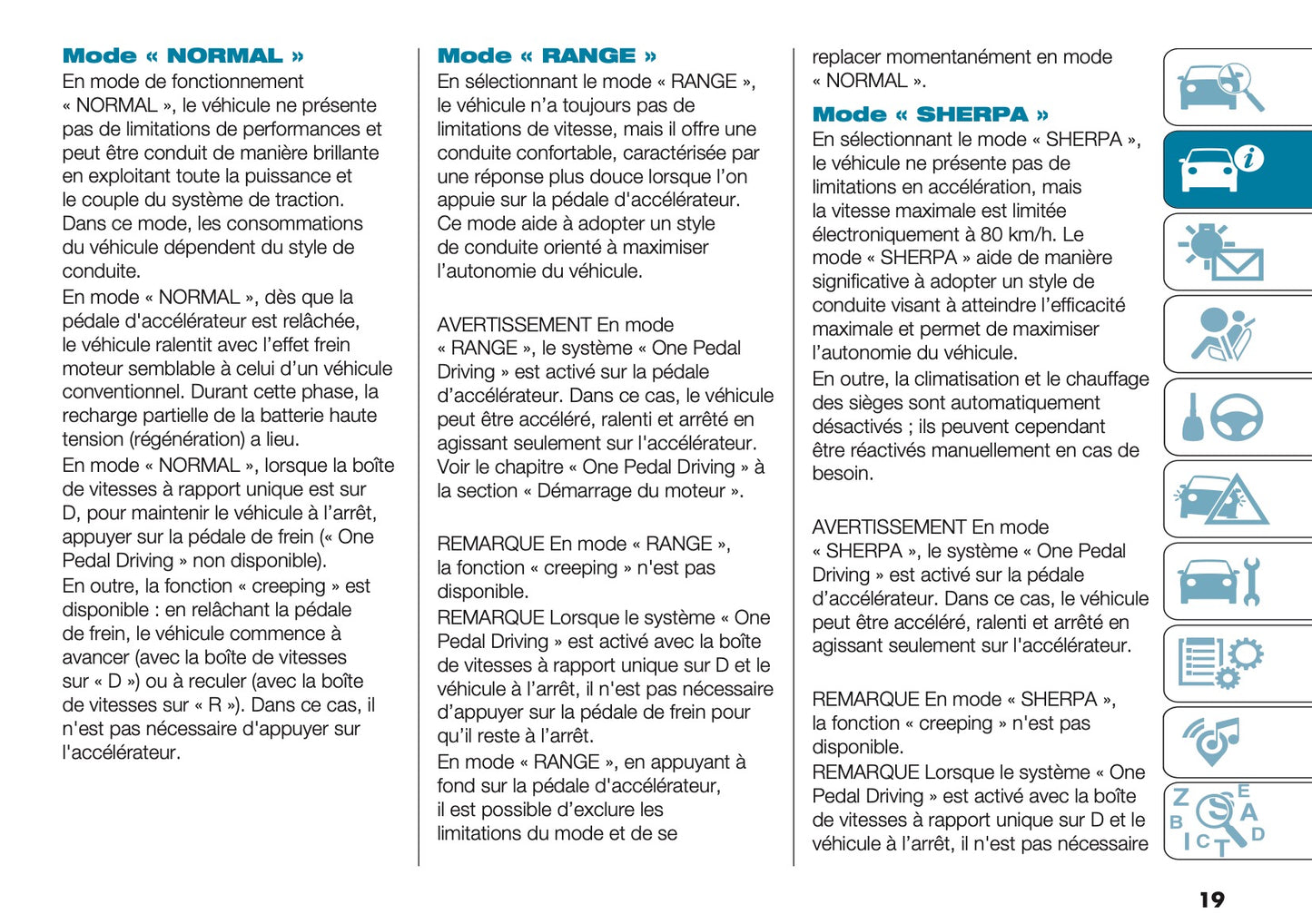 2025 Fiat 500e Owner's Manual | French