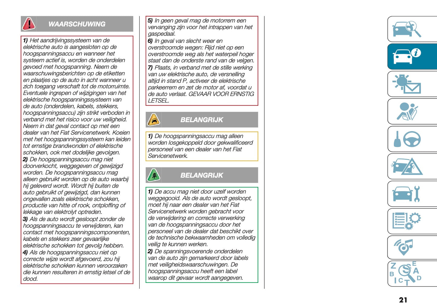 2025 Fiat 500e Owner's Manual | Dutch