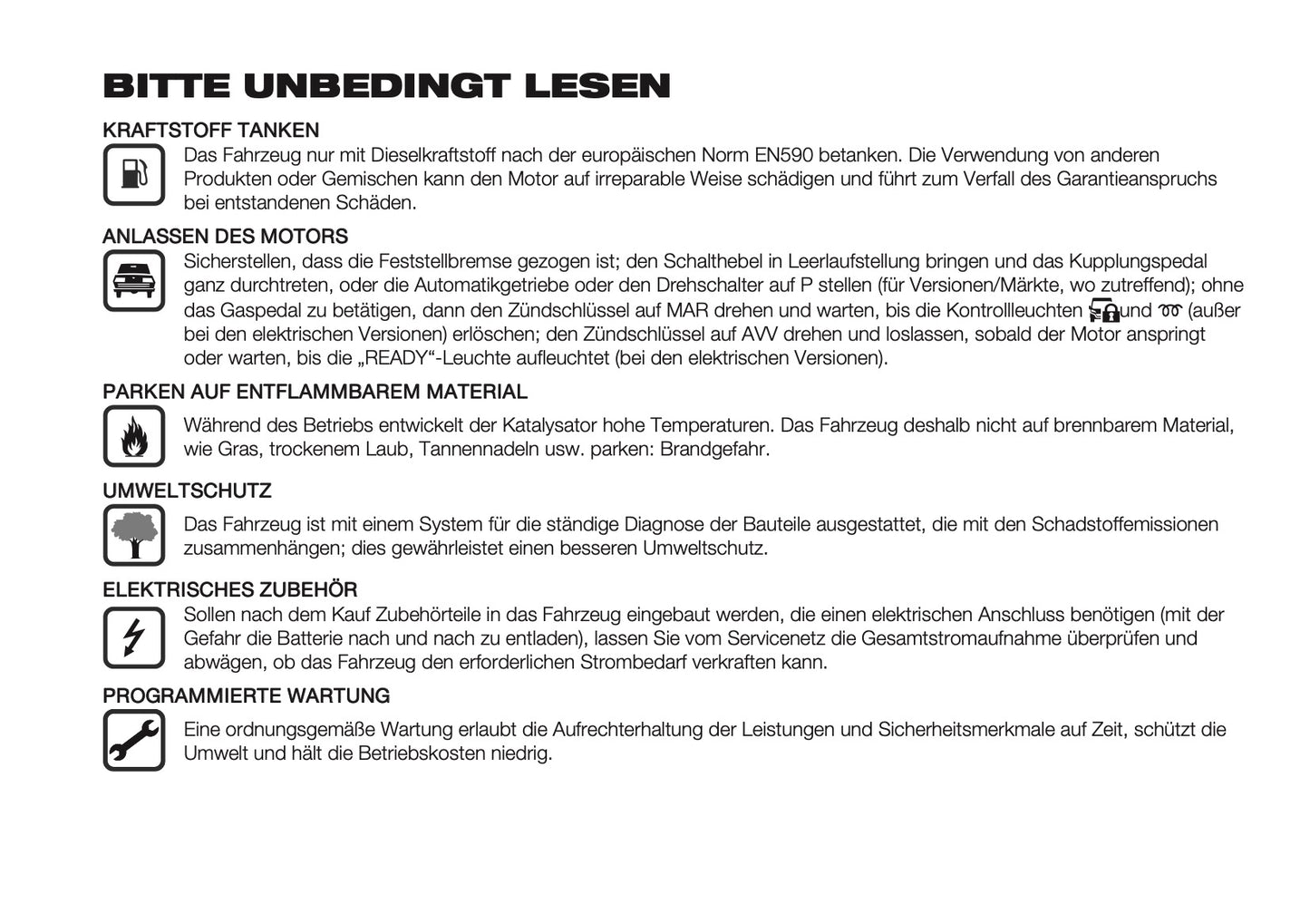 2025 Fiat Ducato Bedienungsanleitung | Deutsch