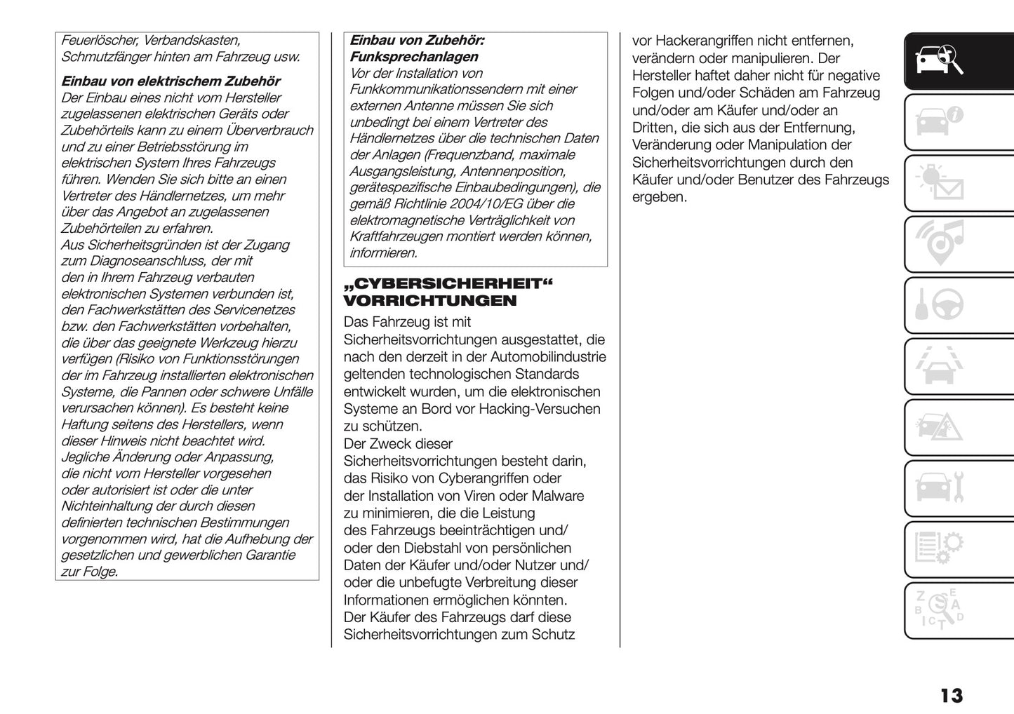 2025-2026 Fiat Grande Panda Bedienungsanleitung | Deutsch