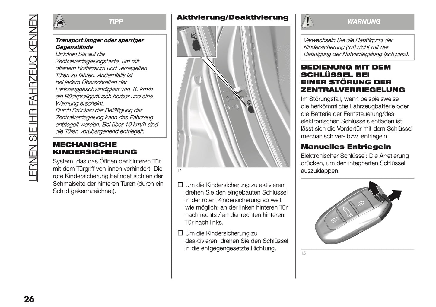 2025-2026 Fiat Grande Panda Bedienungsanleitung | Deutsch