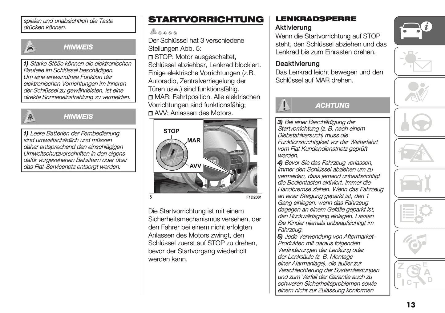 2025-2026 Fiat Panda/Pandina Bedienungsanleitung | Deutsch