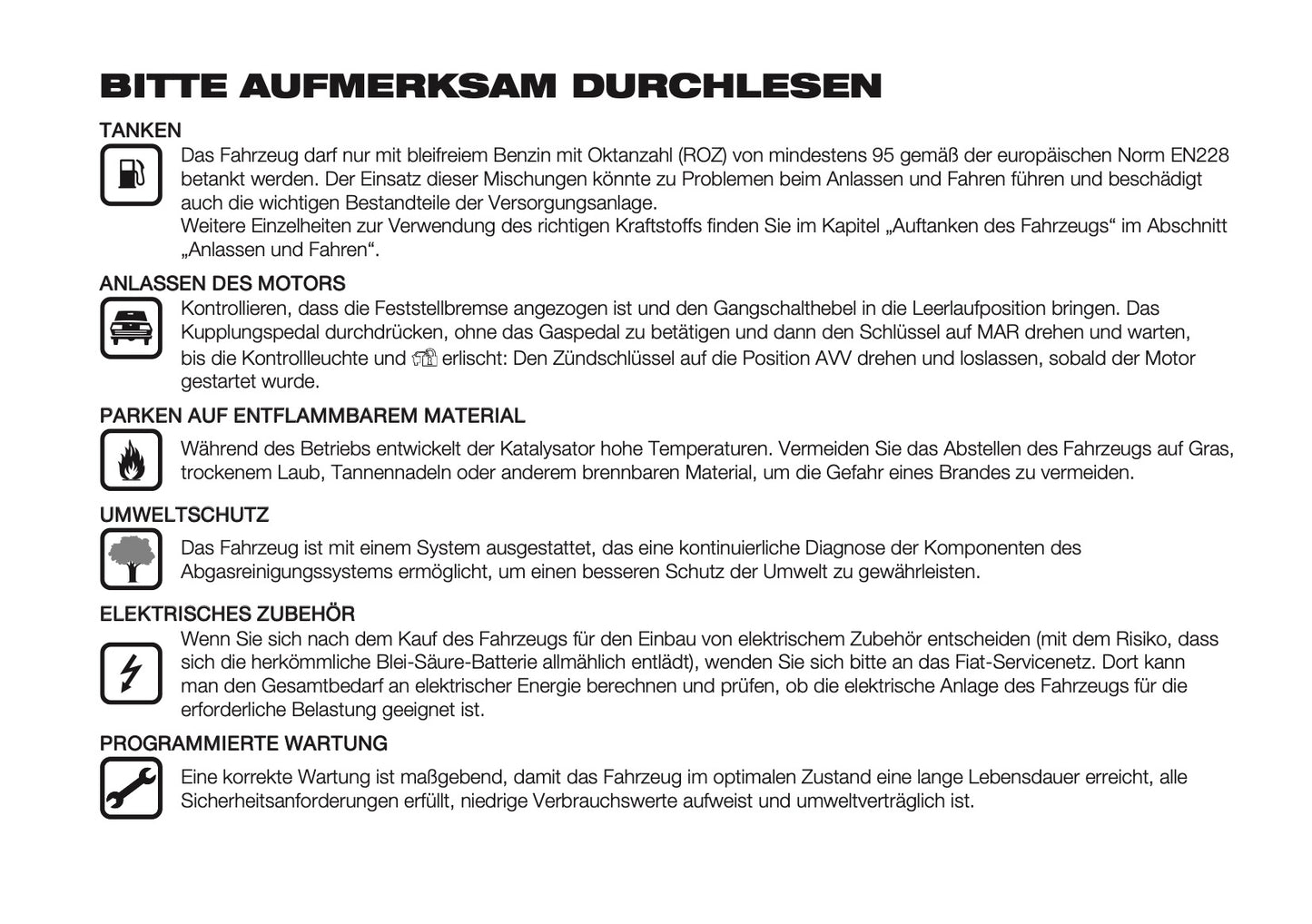 2025-2026 Fiat Panda/Pandina Bedienungsanleitung | Deutsch