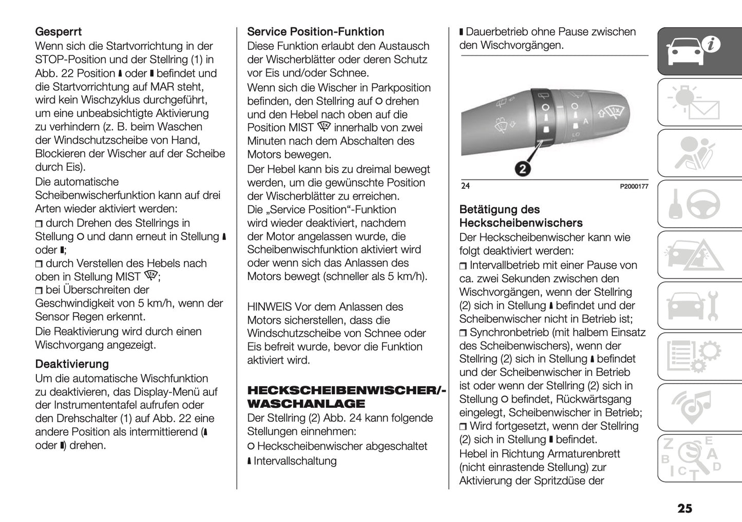 2025-2026 Fiat Panda/Pandina Bedienungsanleitung | Deutsch