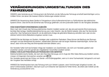 2025-2026 Fiat Panda/Pandina Bedienungsanleitung | Deutsch