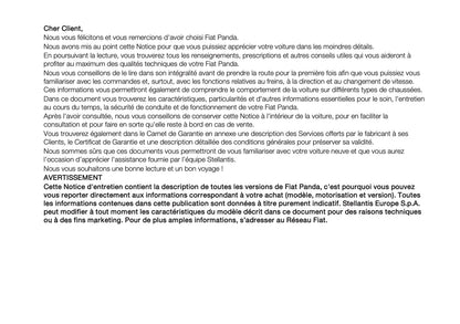 2024-2025 Fiat Panda/Panda Cross Owner's Manual | French