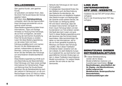 2025 Fiat Scudo/Ulysse Bedienungsanleitung | Deutsch