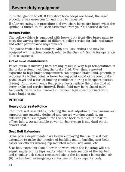 2009-2011 Ford Crown Victoria Police Fleet Supplement Manual | English US