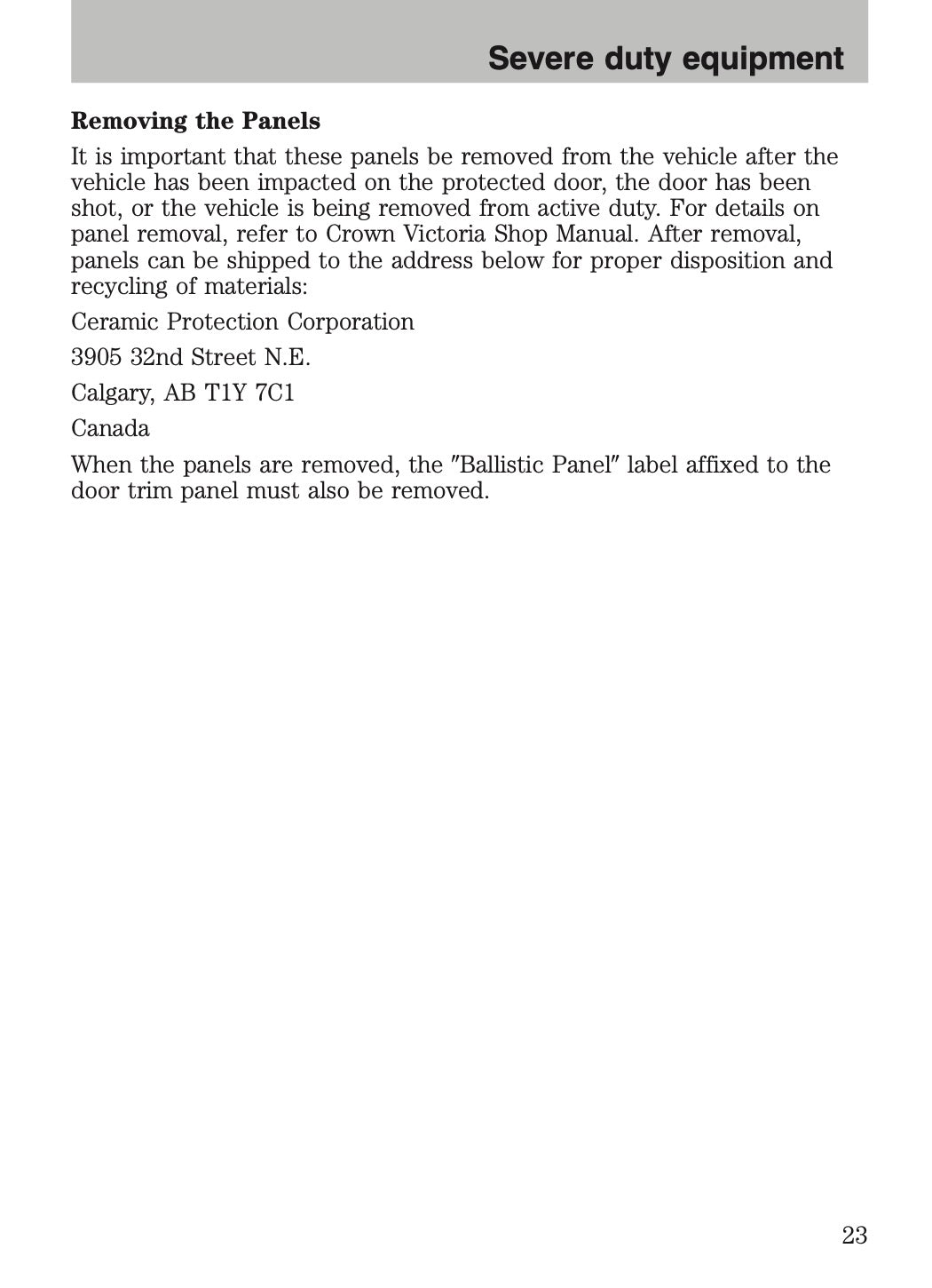 2009-2011 Ford Crown Victoria Police Fleet Supplement Manual | English US