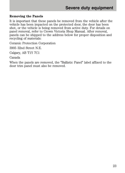 2009-2011 Ford Crown Victoria Police Fleet Supplement Manual | English US