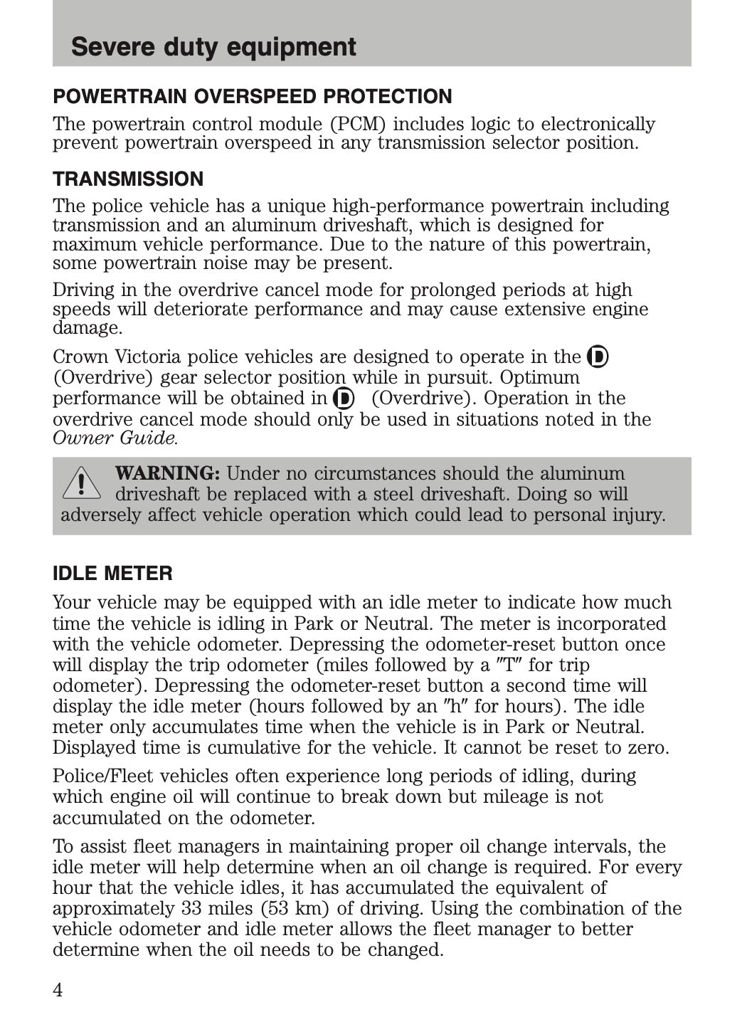 2009-2011 Ford Crown Victoria Police Fleet Supplement Manual | English US