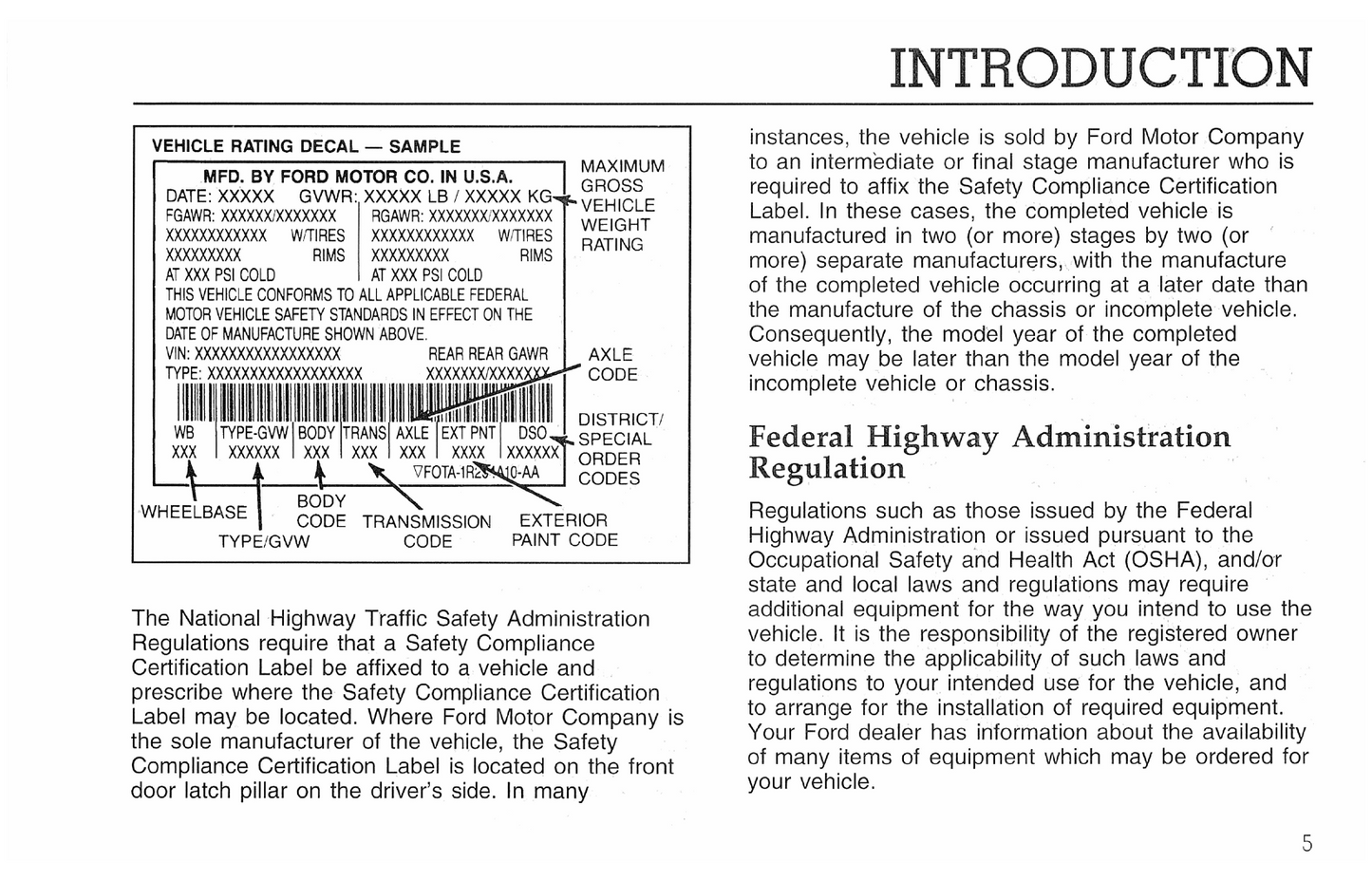 1996 Ford F-Series Diesel/B-Series Diesel Owner's Manual | English