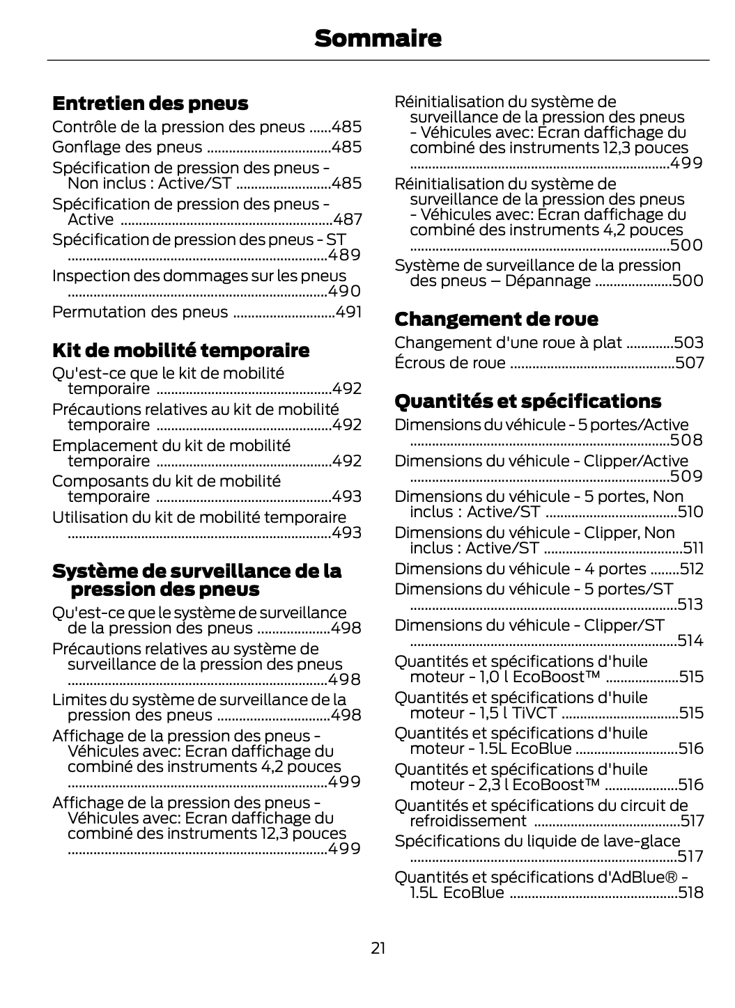 2023-2024 Ford Focus Owner's Manual | French